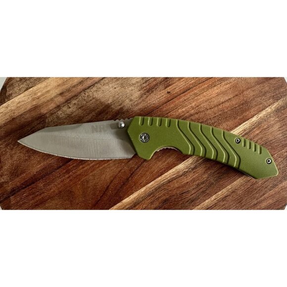 NRA Other - Official NRA Green Tactical Survival Liner Lock Folding Pocket Knife Knives Tool
